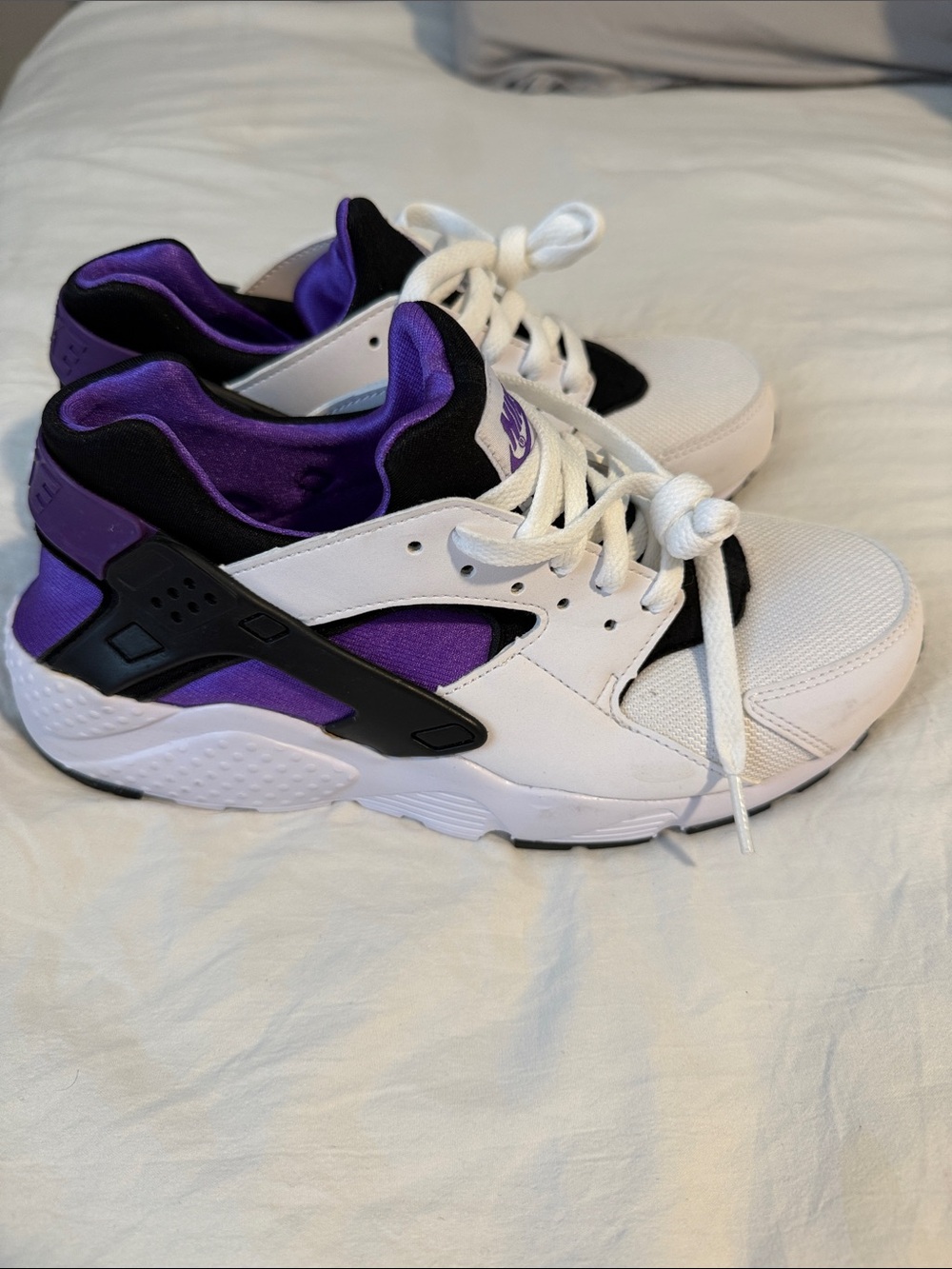 Nike White Black Purple Athletic Sneakers Size 7Y - Picture 5 of 6